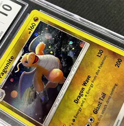 Pokemon Dragonite Sun & Moon Promo Cosmos Holo Rare Card 96/149 SWIRL GEM 10 - Image 3
