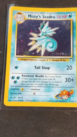 Pokemon Card Misty's Seadra Prerelease Holo Promo Wotc 009/132 70 HP Stage 1 - Image 1