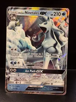 Pokemon TCG Alolan Ninetales GX Guardians Rising Holo Card 22/145 - Image 1