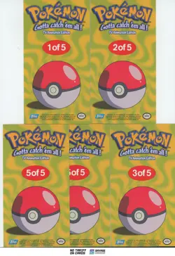 1999 Pokemon Topps TV Animation Series 1 Jumbo Box Toppers (5 cards lot) - Image 2