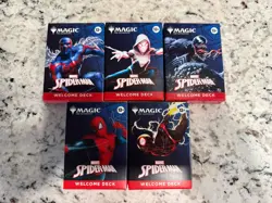 2025 SDCC Magic The Gathering x Spider-Man Welcome Deck Complete Set of 5 - Image 1