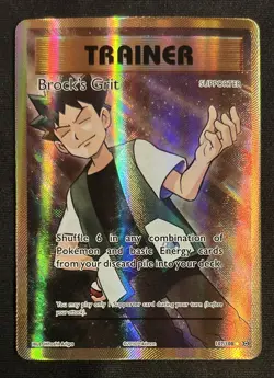 Brock's Grit 107/108 XY Evolutions Full Art Holo Rare Trainer Pokemon Card NM - Image 1