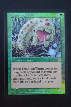 Magic The Gathering MTG TEMPTING WURM FOIL Onslaught LP Lightly Played - Image 1