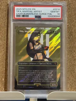 PSA 10 Magic the Gathering Tifa, Martial Artist Surge Foil 214 Final Fantasy - Image 1