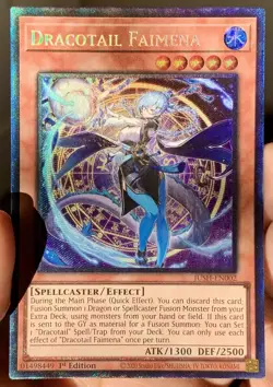 Yugioh Dracotail Faimena JUSH-EN002 Collectors Rare 1st Ed NM w/Tracking - Image 2