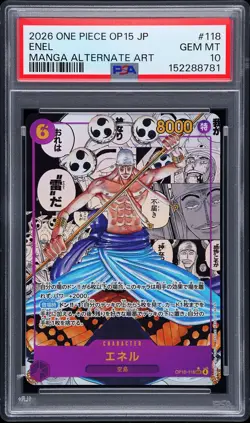 2026 ONE PIECE JAPANESE ADVENTURE ON KAMI'S ISLAND MANGA ALT ART ENEL PSA 10 - Image 1