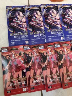 One Piece Sealed LOT of 11 Booster Packs + 1 Tin ! Heroines + Azures Sea Seven - Image 2