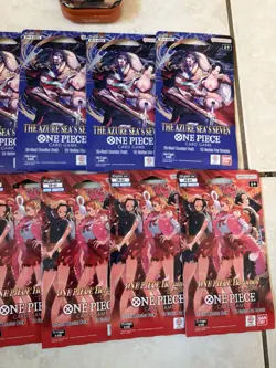 One Piece Sealed LOT of 11 Booster Packs + 1 Tin ! Heroines + Azures Sea Seven - Image 3