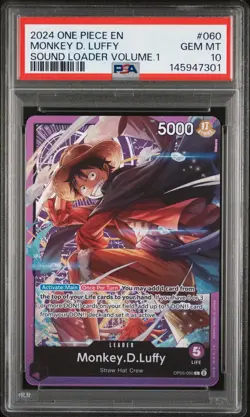 2024 ONE PIECE PROMOS SOUND LOADER VOLUME.1 #060 MONKEY D. LUFFY PSA 10 - Image 1