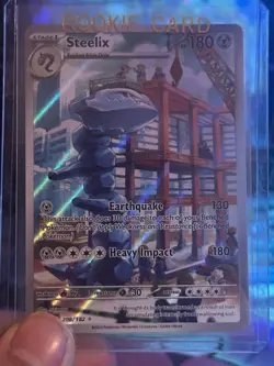 Pokemon Steelix 208/182 SV04 Paradox Rift Full Art Holo Illustration Rare Card - Image 3