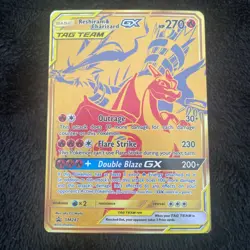 Reshiram & Charizard GX SM247 Standard Cards Full Art Gold Card - Image 2