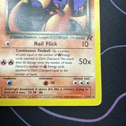 Pokemon TCG Dark Charizard 21/82 Rare Card Vintage Non-Holo MP - Image 4