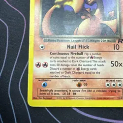 Pokemon TCG Dark Charizard 21/82 Rare Card Vintage Non-Holo MP - Image 5