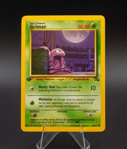 Grimer Pokemon Card 1st Edition Fossil Set 48/62 Common TCG 1999 WOTC - Image 1