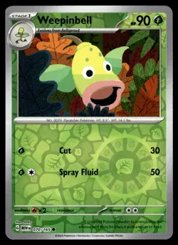WEEPINGBEL - 070/165 - POKEMON 151 MEW ENGLISH - REVERSE HOLO - NM - Image 1