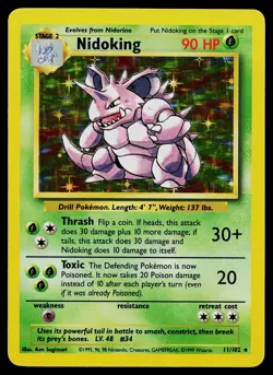 Pokemon Card - Nidoking Base Set 11/102 Holo Rare - Image 1