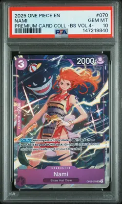 2025 ONE PIECE PREMIUM CARD COLLECTION -BEST SELECTION VOL.4 - #070 NAMI PSA 10 - Image 1
