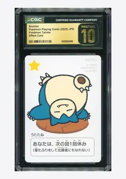 Pokemon CGC 10 PRISTINE Snorlax Effect Card 2025 Pokemon Taruka Japanese - Image 1