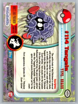 Tangela #114 Topps Pokemon Card - Foil - Blue Logo - LP - Image 2