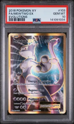 2016 Pokemon XY Evolutions Mewtwo EX #103 PSA 10 - Image 1