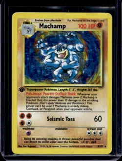 1999 Pokemon 1st Edition Machamp Holo #8/102 - Image 1