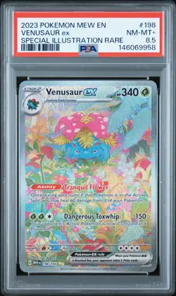 2023 POKEMON MEW EN-151 SPECIAL ILLUSTRATION RARE #198 VENUSAUR EX PSA 8.5 - Image 1