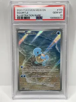 PSA 10 GEM MINT Squirtle Illustration Rare 170/151 Pokemon TCG 151 - Image 1