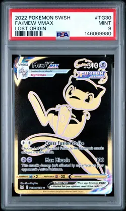 2022 POKEMON SWORD & SHIELD LOST ORIGIN #TG30 FULL ART/MEW VMAX PSA 9 - Image 1