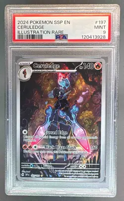120413928 Ceruledge 2024 Pokemon Surging Sparks #197 Illustration Rare PSA 9 - Image 1