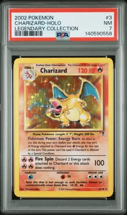 2002 POKEMON LEGENDARY COLLECTION #3 CHARIZARD-HOLO PSA 7 - Image 1