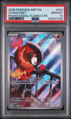 2025 POKEMON MEP EN-ME BLACK STAR PROMO #022 CHARCADET PSA 10 - Image 1