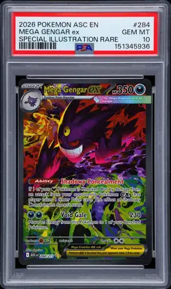 2026 POKEMON ASC EN-ASCENDED HEROES #284 MEGA GENGAR EX PSA 10 - Image 1