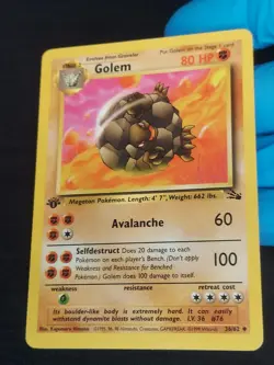 Pokemon TCG Golem Fossil 36/42 Regular 1st Edition Uncommon Mint 💎 - Image 2
