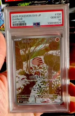 Pokemon Swinub Art Rare 106/100 SV9 Battle Partners Holo PSA 10 Japanese - Image 1