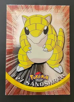 LP! Sandshrew #27 SILVERFOIL Rays Topps Pokemon TV Animation Edition Black Label - Image 1