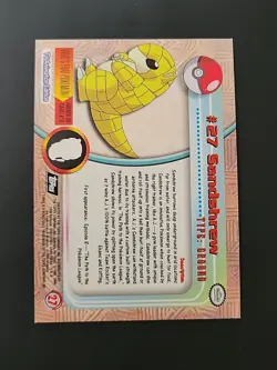 LP! Sandshrew #27 SILVERFOIL Rays Topps Pokemon TV Animation Edition Black Label - Image 2