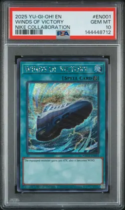 2025 YU-GI-OH! NIKE COLLABORATION #EN001 WINDS OF VICTORY PSA 10 - Image 1