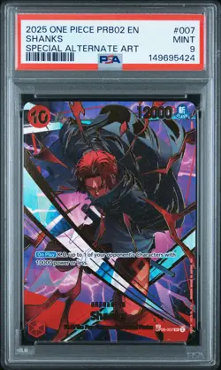 2025 ONE PIECE PRB02-SPECIAL ALTERNATE ART VOL.2 SHANKS PSA 9 - Image 1