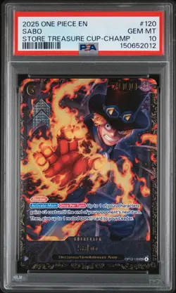 2025 ONE PIECE PROMOS STORE TREASURE CUP-CHAMPIONSHIP #120 SABO PSA 10 - Image 1