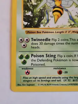 Pokemon Card Shadowless Beedrill 17/102 Base Set - Image 2