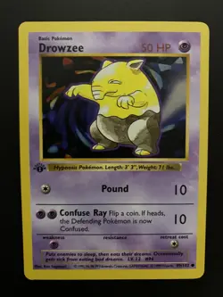 Pokemon Card Drowzee Shadowless 1st Edition Base Set Common 49/102 - Image 1