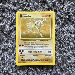 Pokemon TCG Hitmonlee Fossil Foil Rare Card 7/62 - Image 1