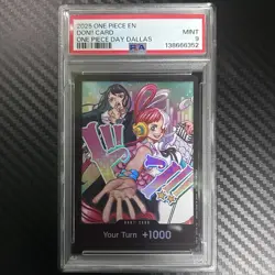 2025 ONE PIECE PROMOS ONE PIECE DAY DALLAS DON!! CARD PSA 9 - Image 1