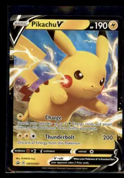 Pikachu V SWSH: Sword & Shield Promo Cards Near Mint or Better - Image 1