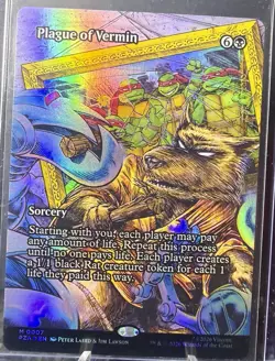 Plague of Vermin M 0007 MTG Magic the Gathering - TMNT Borderless-Foil-NM - Image 1