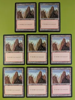 8 Mountain (Vertical) Tempest Playset Magic the Gathering MTG 8 - Image 1