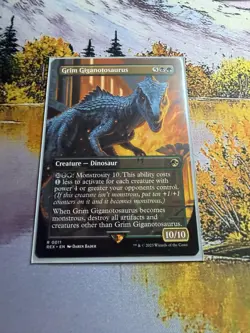 Grim Giganotosaurus (Borderless) #11 (NM) Jurassic World REX Magic MTG - Image 2