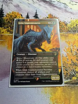 Grim Giganotosaurus (Borderless) #11 (NM) Jurassic World REX Magic MTG - Image 3