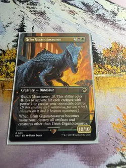 Grim Giganotosaurus (Borderless) #11 (NM) Jurassic World REX Magic MTG - Image 4