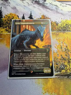 Grim Giganotosaurus (Borderless) #11 (NM) Jurassic World REX Magic MTG - Image 5